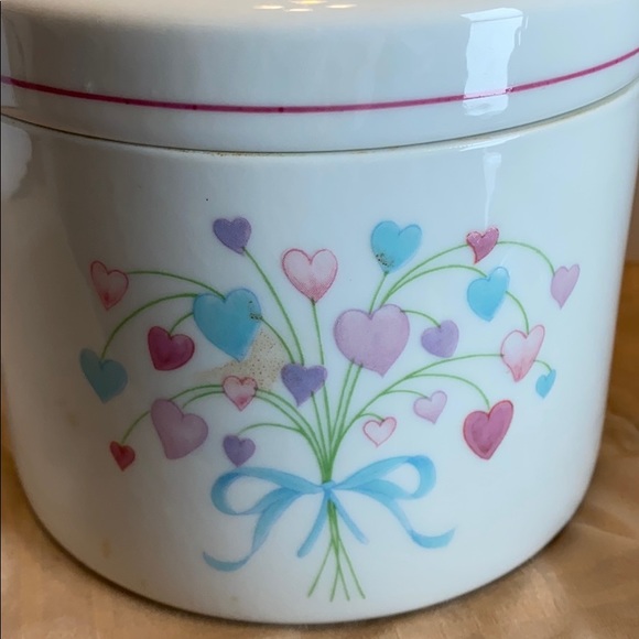 1987 FTDA glass heart bouquet trinket box with lid - Picture 2 of 10